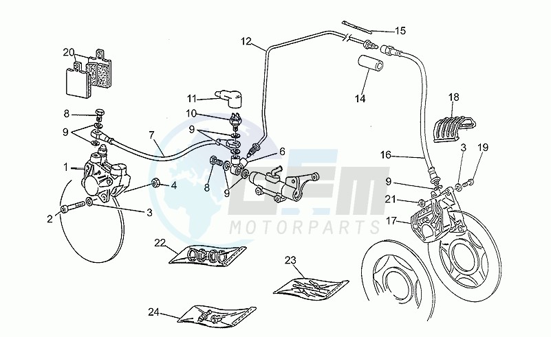 Front/rear brake system image