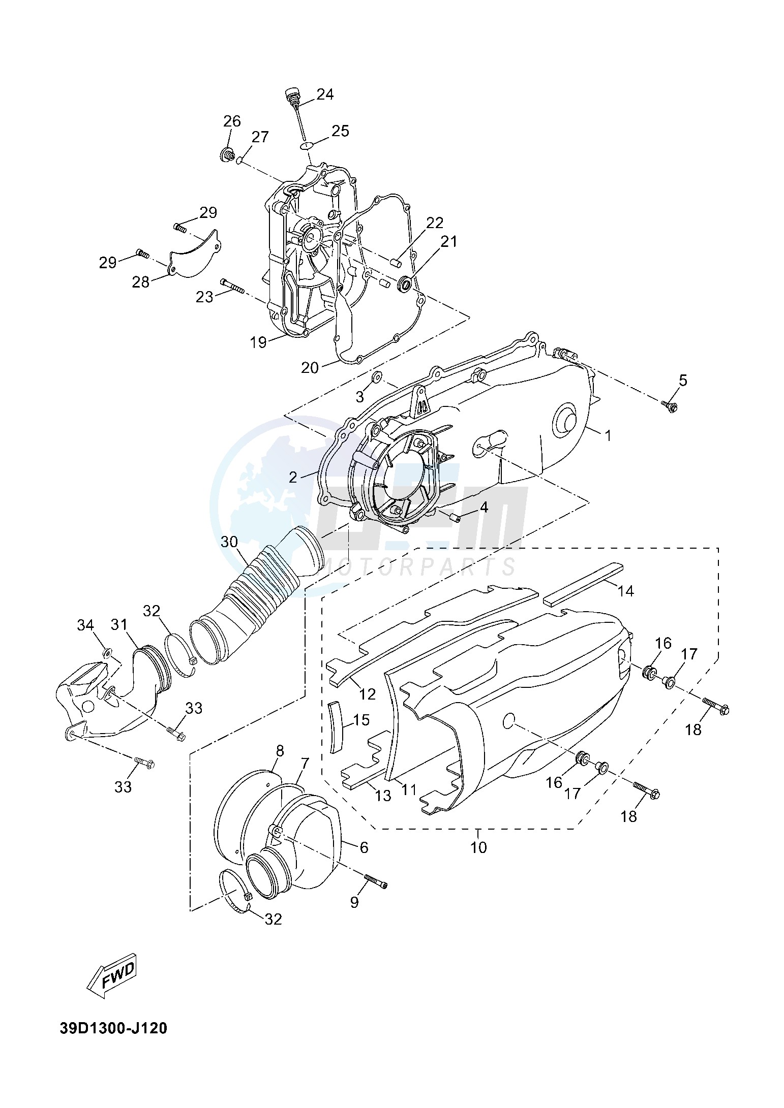 CRANKCASE COVER 1 blueprint