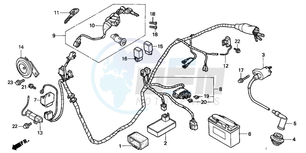 WIRE HARNESS/ IGNITION COIL/BATTERY image