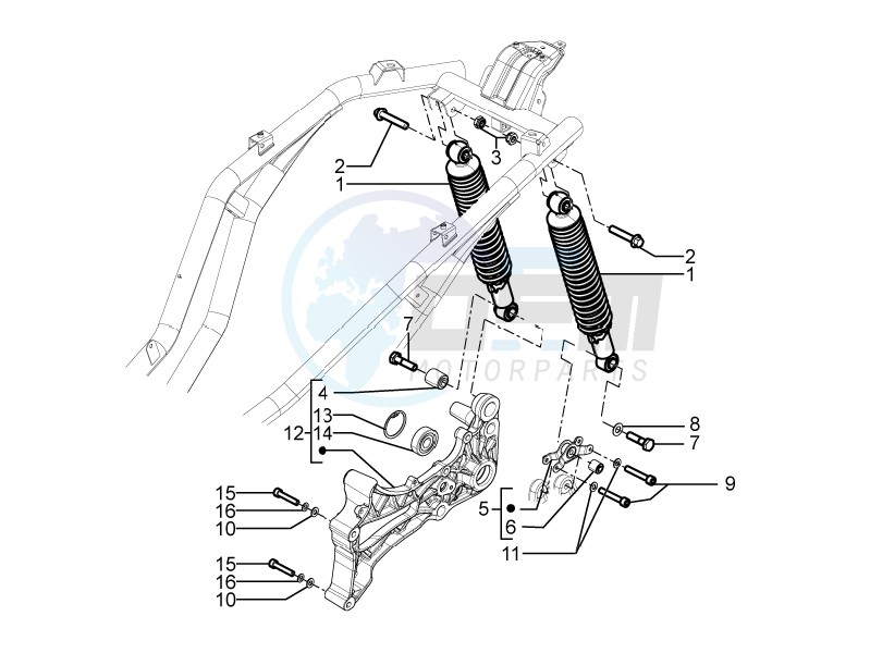 Rear suspension - Shock absorber/s image