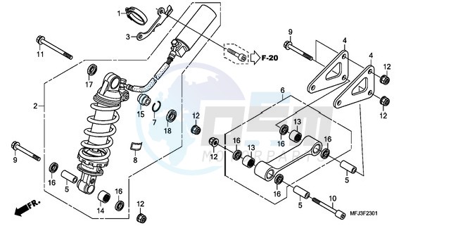 REAR CUSHION (CBR600RA) image