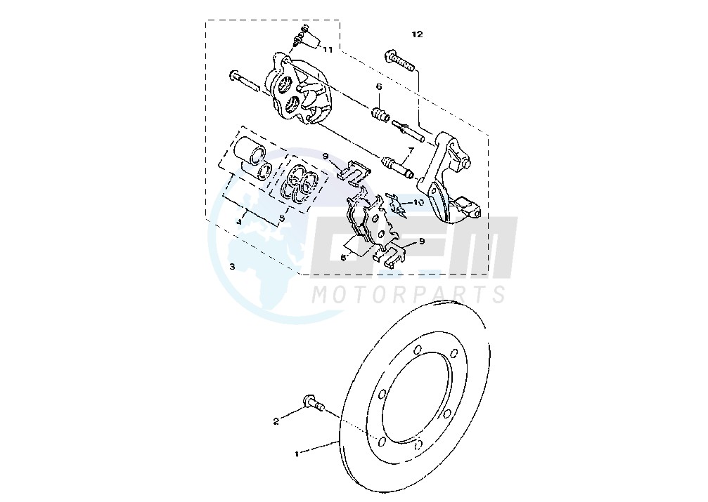 FRONT BRAKE CALIPER blueprint