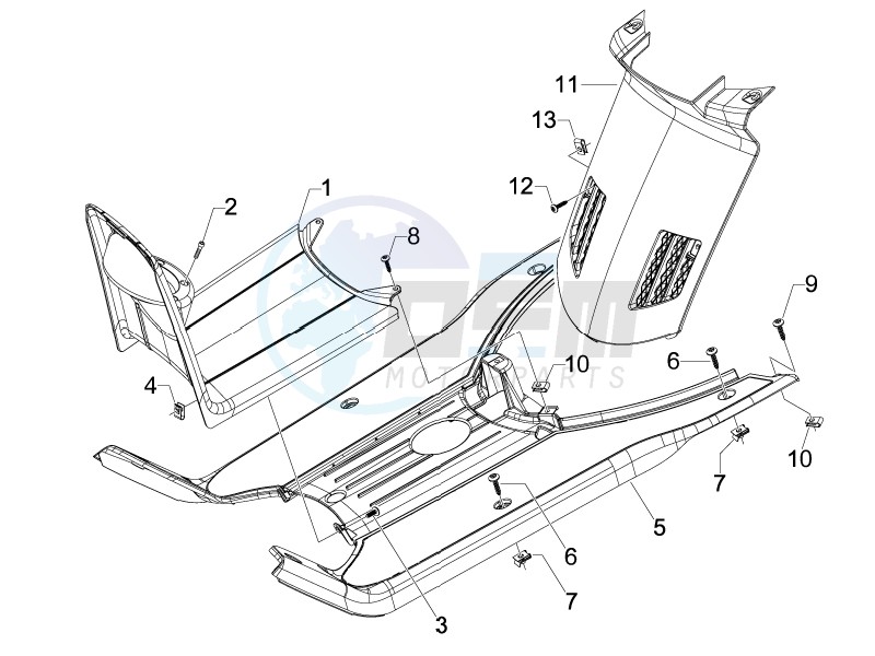 Central cover - Footrests image