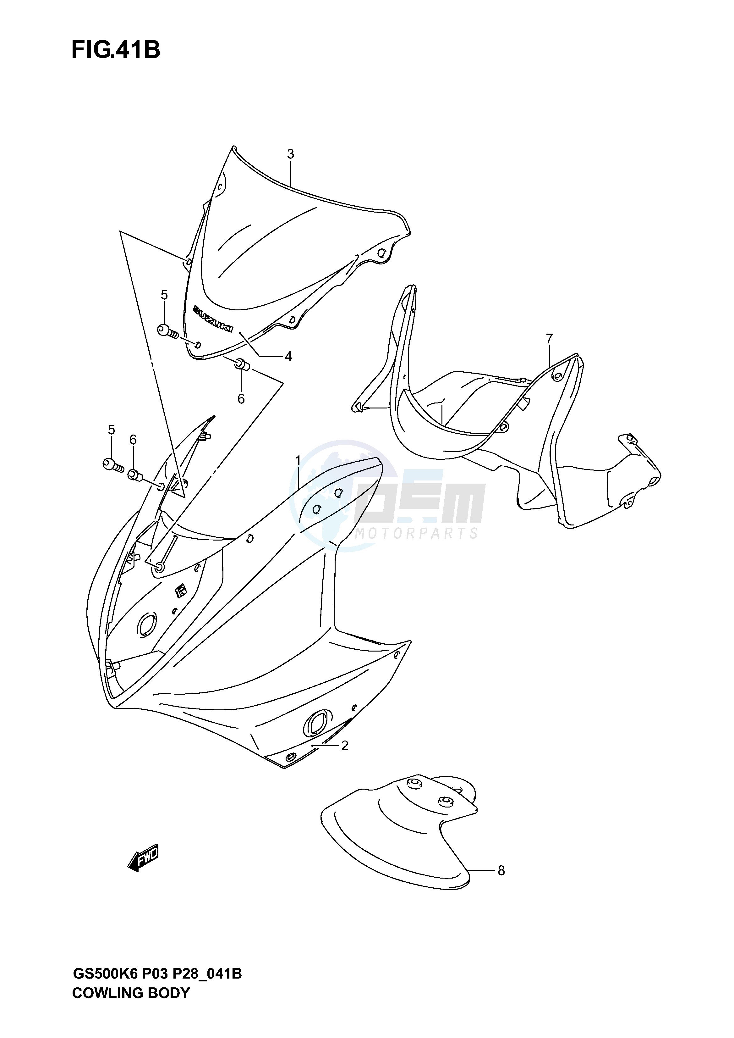 COWLING BODY (GS500FK5) image