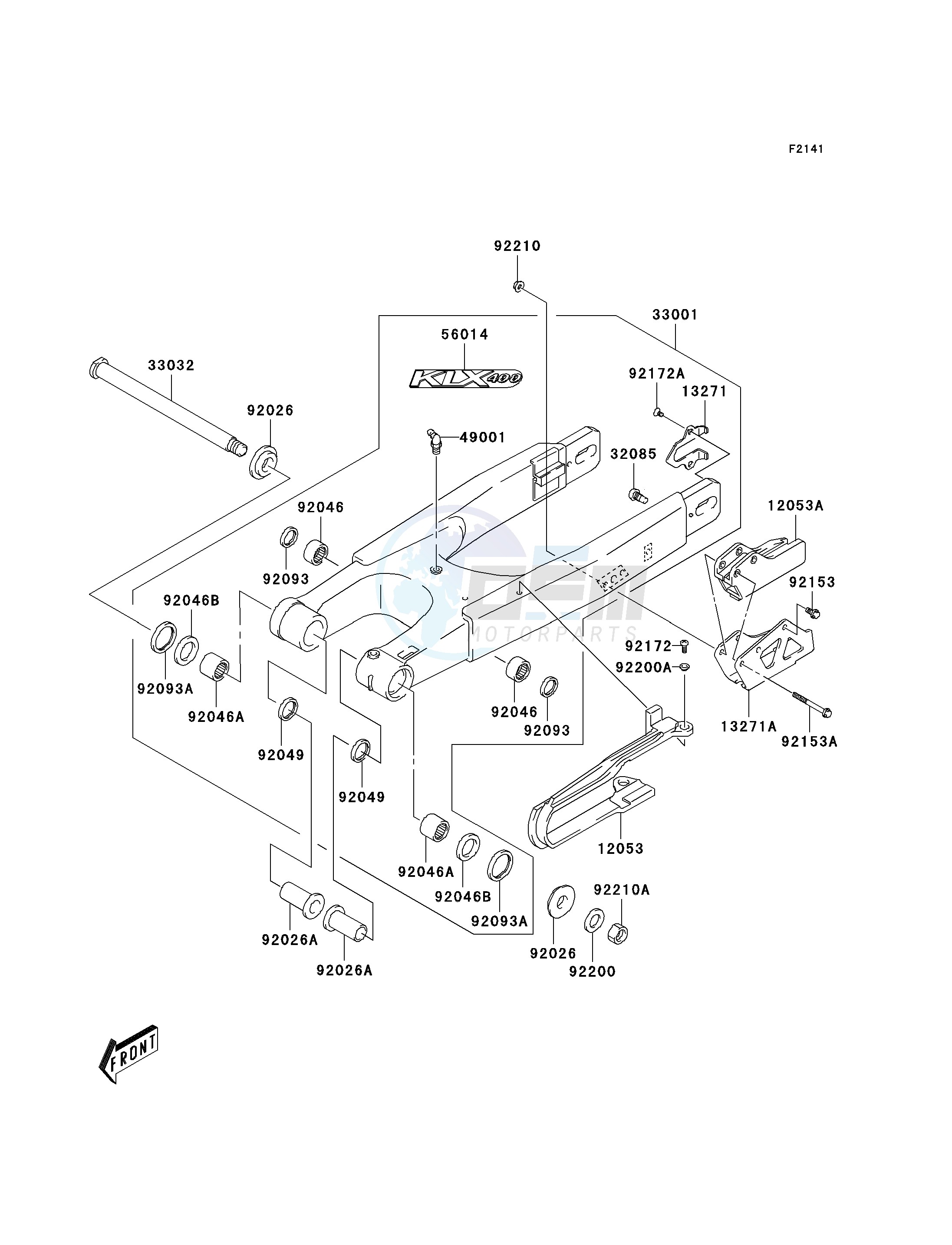 SWINGARM-- KLX400-B1- - blueprint