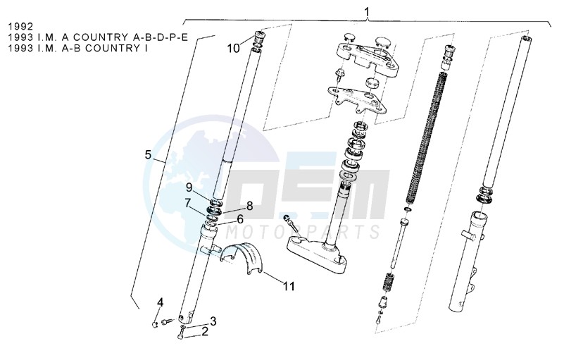Front fork 92-93 - RH Sleeve blueprint