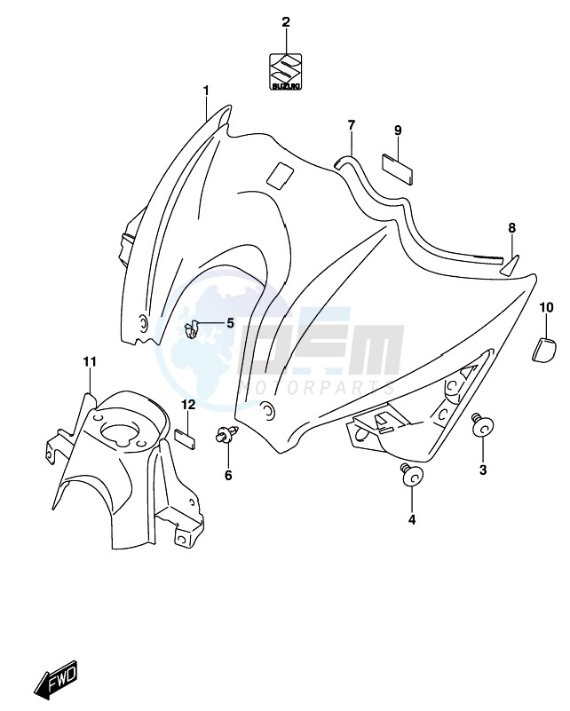 FUEL TANK FRONT COVER (GSX-S1000AL8 E21) blueprint