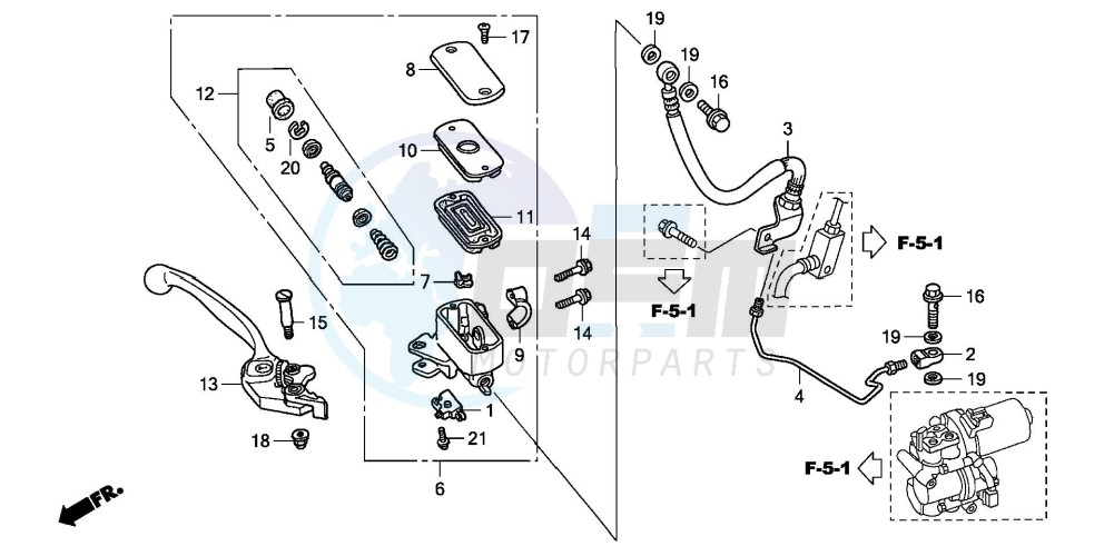 FR. BRAKE MASTER CYLINDER (VFR800A) image