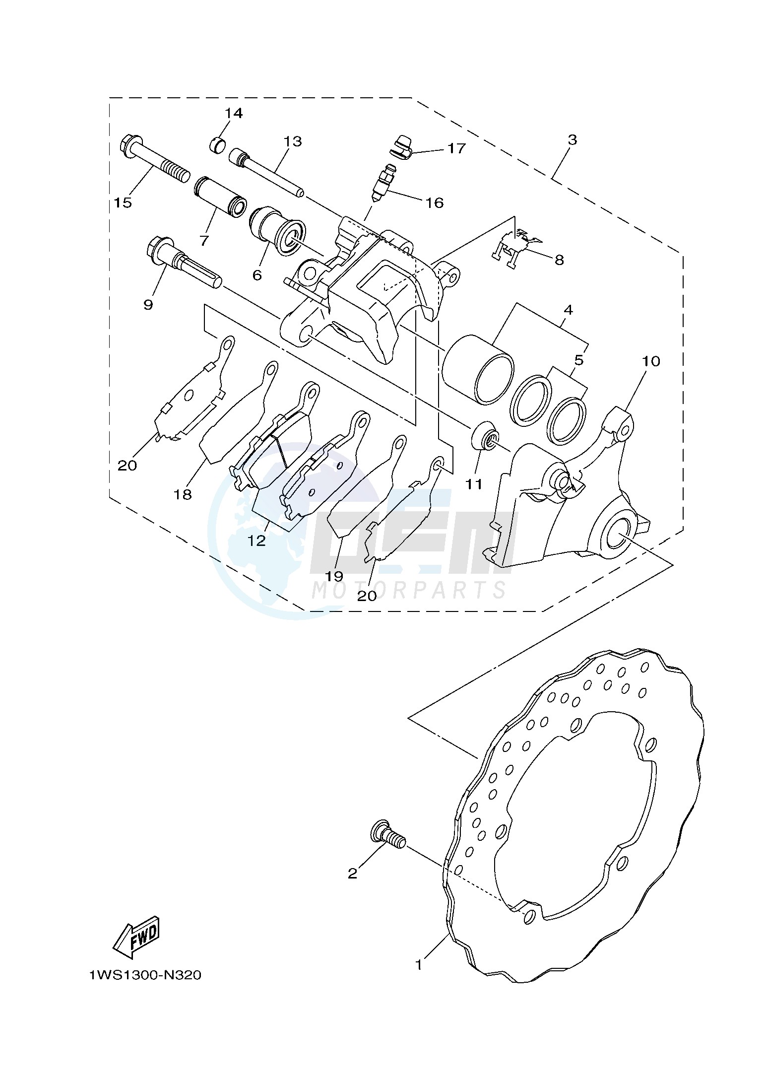 REAR BRAKE CALIPER image