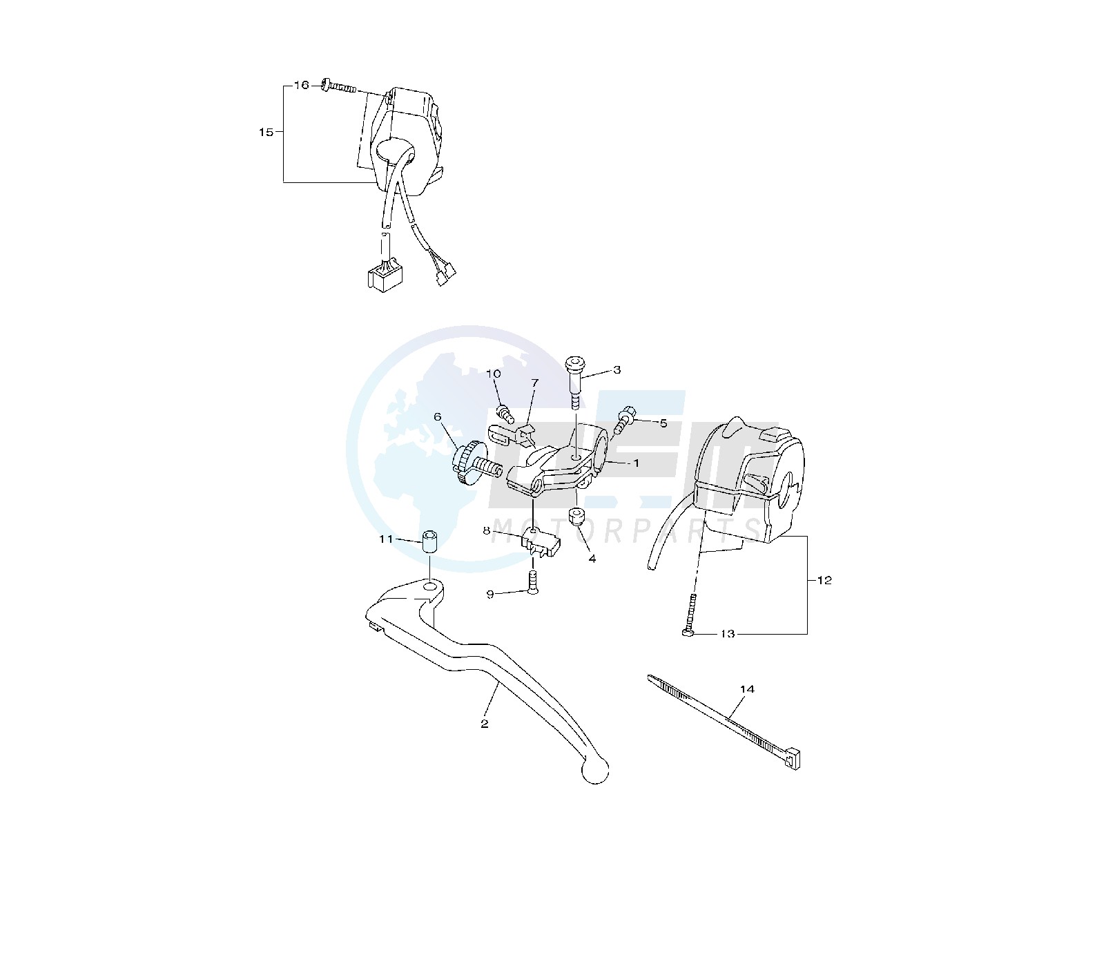 HANDLE SWITCH AND LEVER 13SV-W-SG-H blueprint
