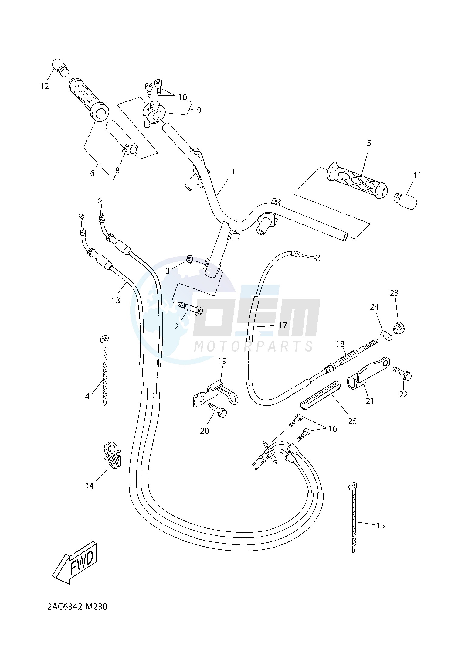 STEERING HANDLE & CABLE 1 blueprint