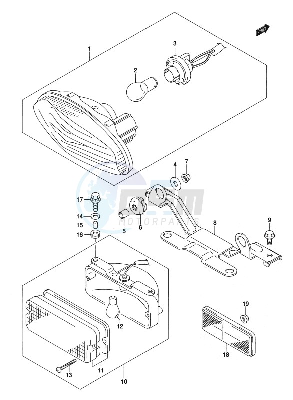 REAR COMBINATION LAMP (LT-A500XZL2 P17) blueprint