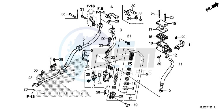 REAR BRAKE MASTER CYLINDER (CB650FA) blueprint