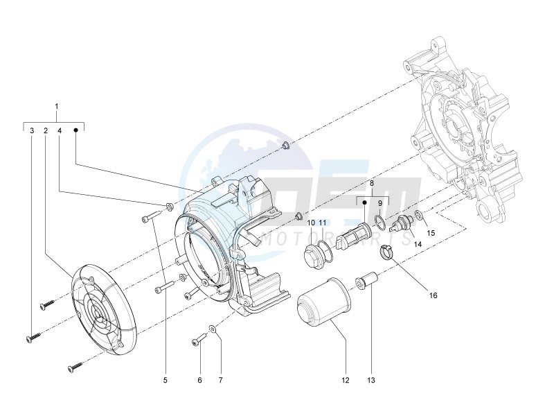 Flywheel magneto cover - Oil filter image