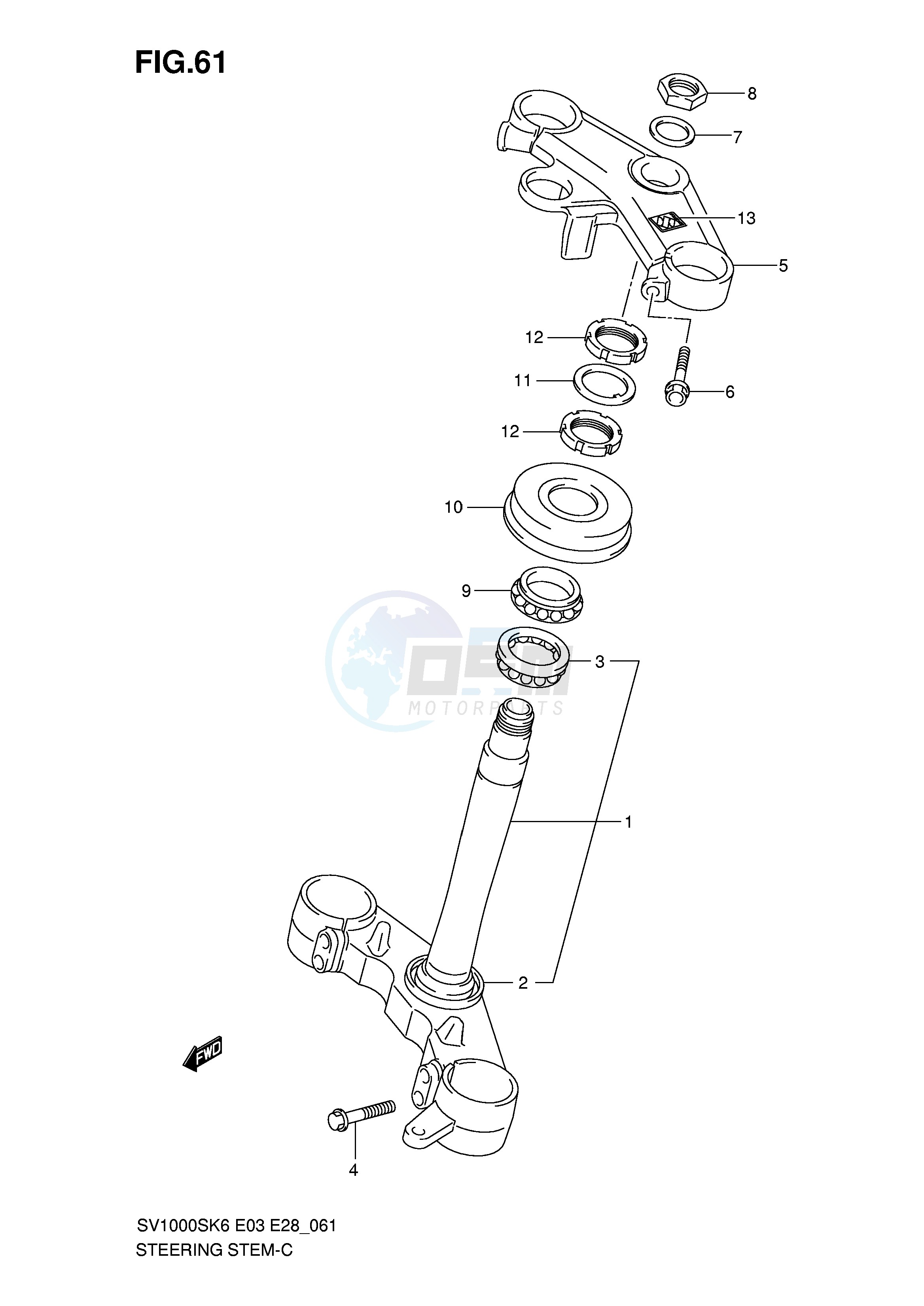 STEERING STEM (SV1000SK6 SK7) image