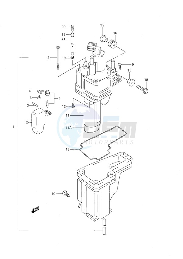 Fuel Vapor Separator (S/N 971001 to 971543) blueprint