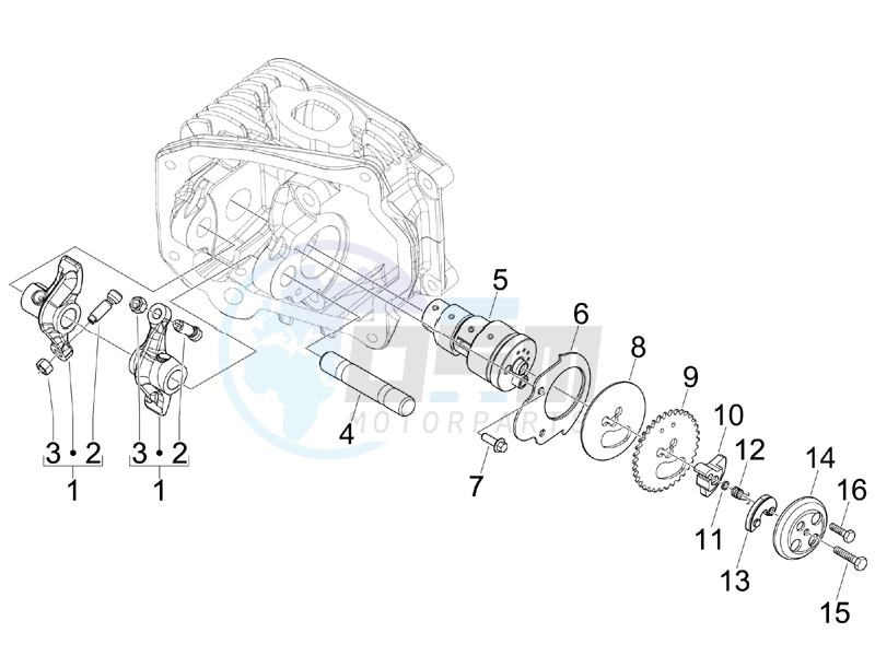 Camshaft - Rocking levers support unit image