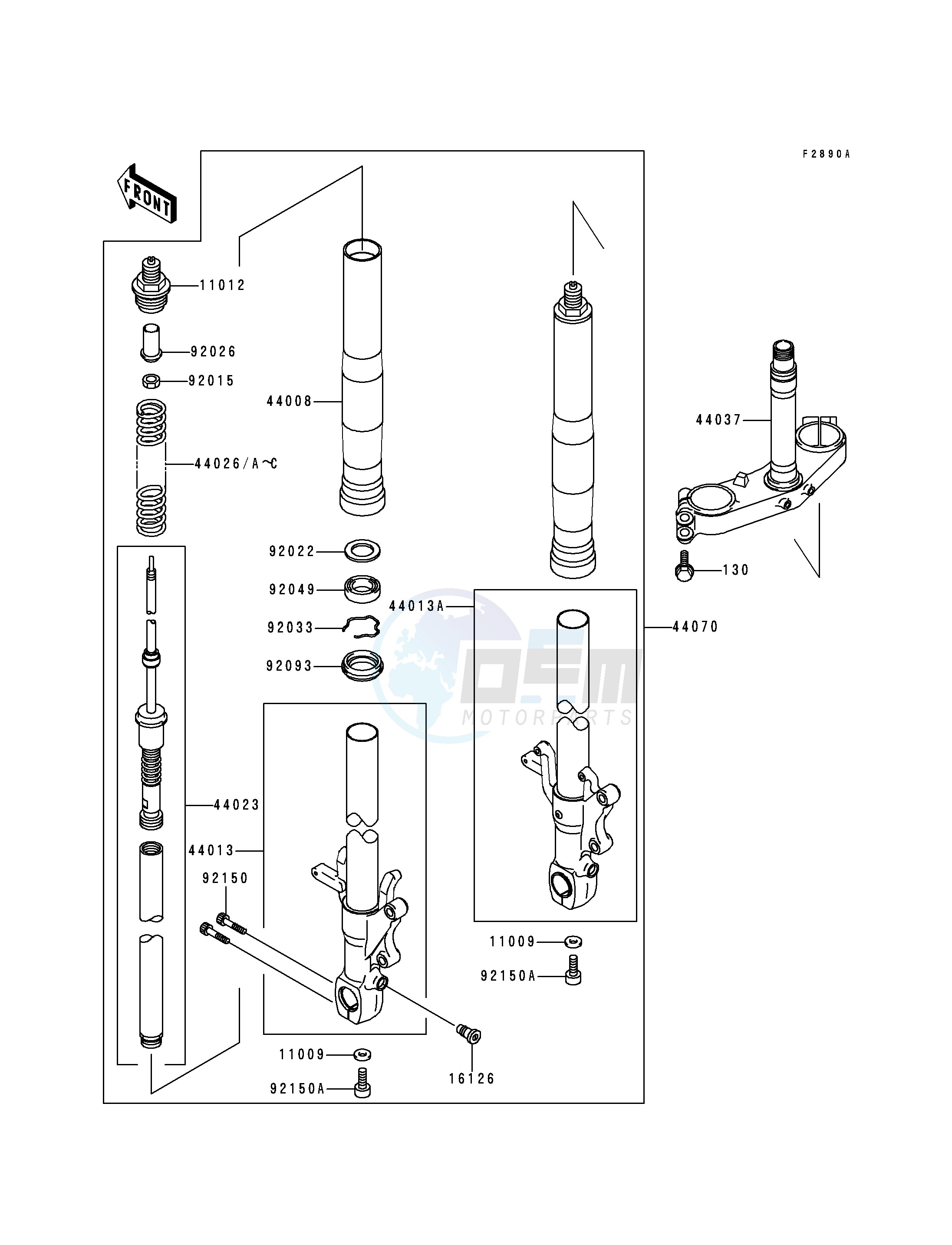 OPTIONAL PARTS-- ZX-7RR FRONT FORK- - blueprint