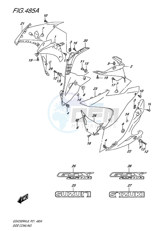 SIDE COWLING (GW250RAL8 P21) blueprint