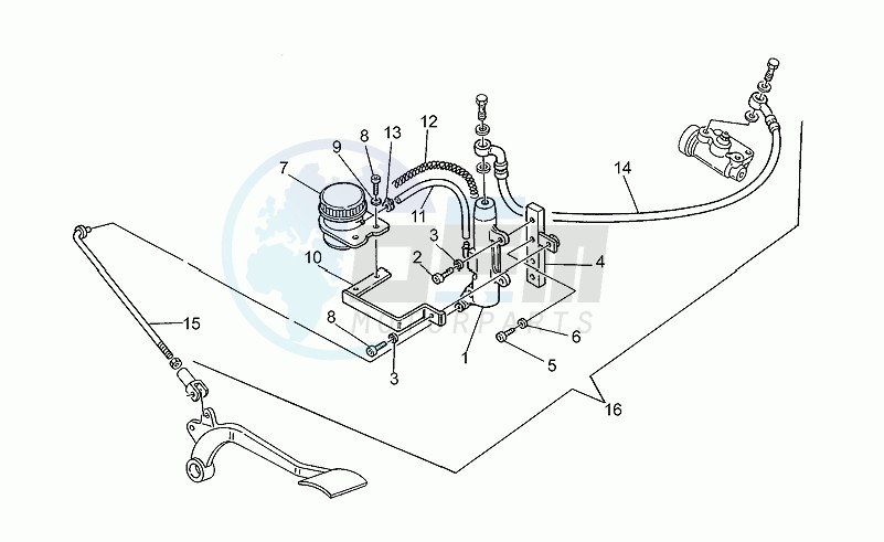 Rear brake m.cylinder I blueprint