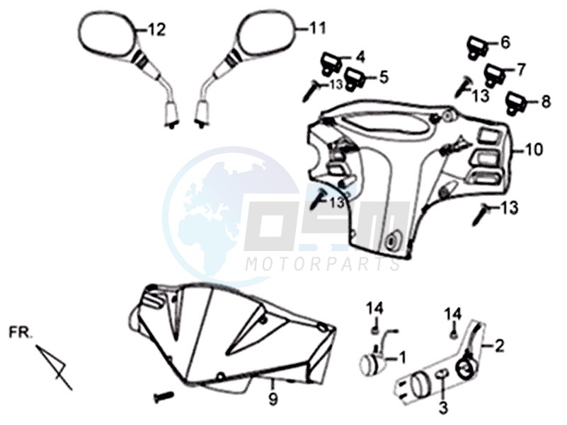 HEADLIGHT COVER / MIRRORS /  SWITCHES blueprint