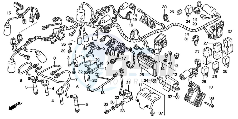 WIRE HARNESS/IGNITION COI L (CB1300S/SA) image