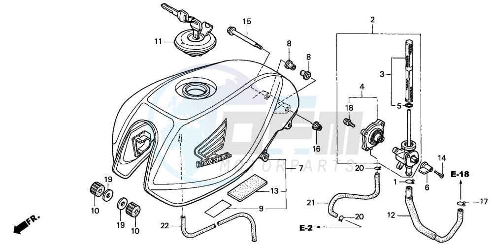 FUEL TANK (CB600F2/F22) blueprint