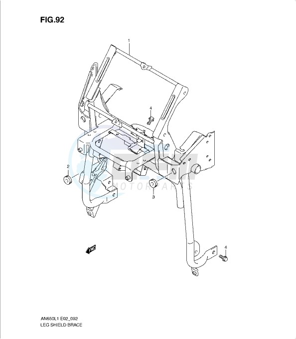 LEG SHIELD BRACE (AN650AL1 E19) blueprint