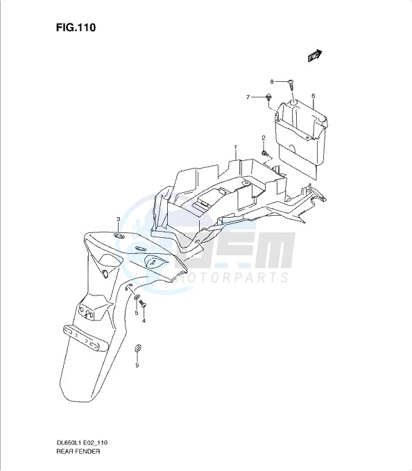 REAR FENDER (DL650L1 E19) blueprint