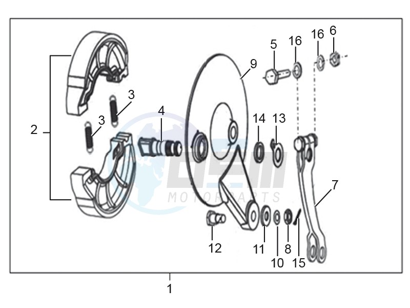Rear brake assembly blueprint