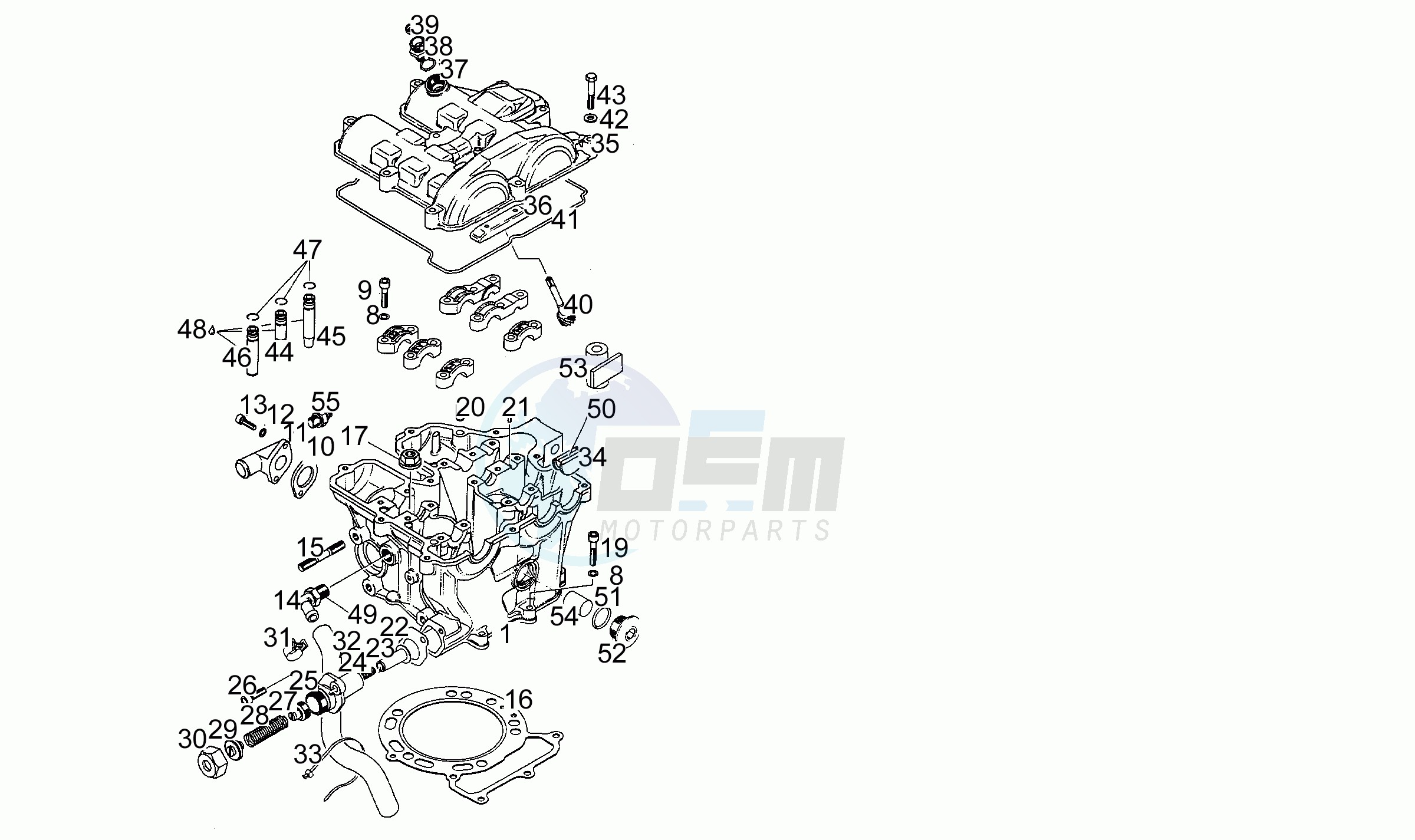Cylinder - Head - Piston N-S blueprint