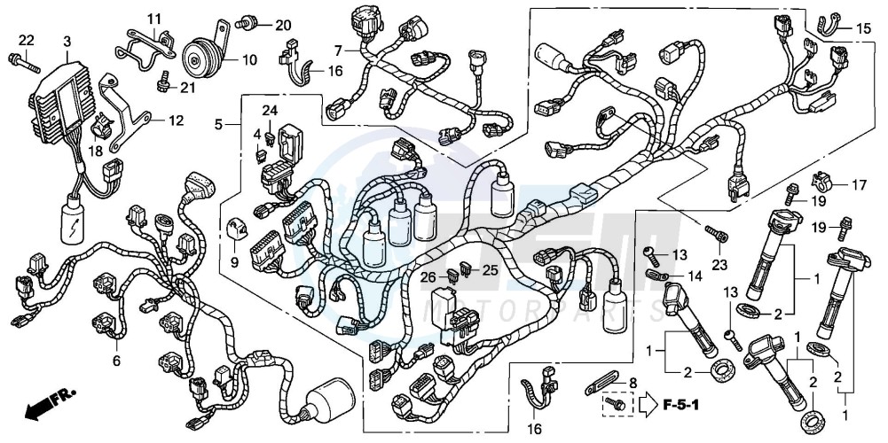 WIRE HARNESS (VFR800A) image