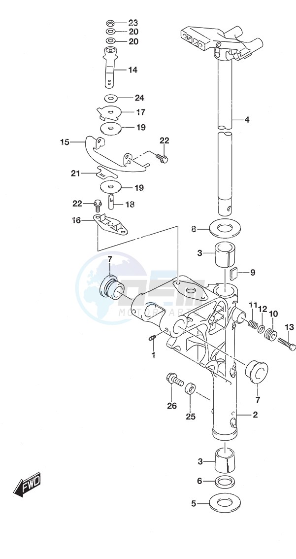 Swivel Bracket  -  Tiller Handle w/Power Tilt image