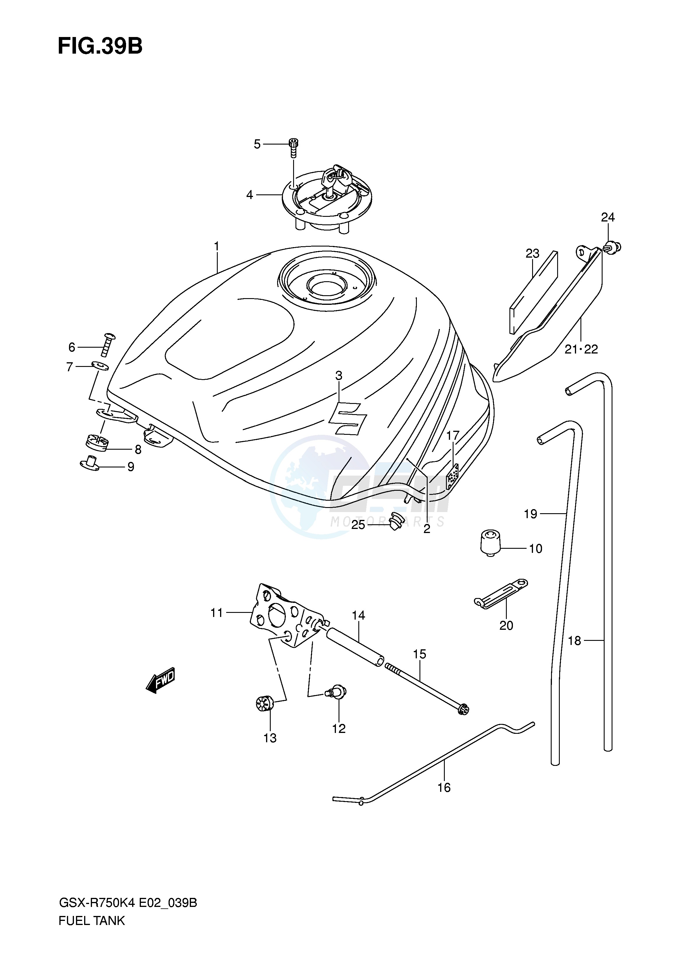 FUEL TANK (GSX-R750XK5) image