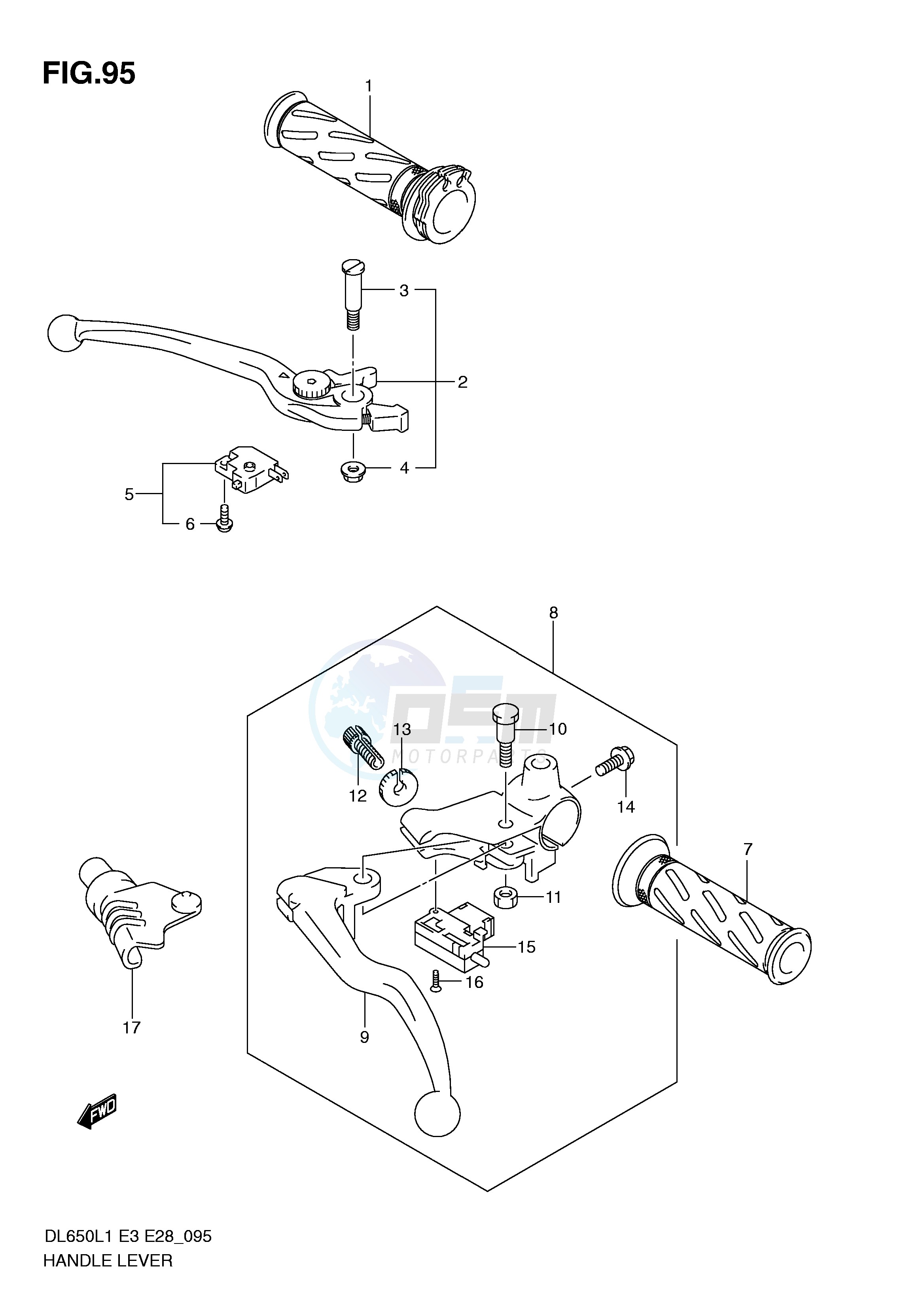 HANDLE LEVER (DL650AL1 E3) blueprint