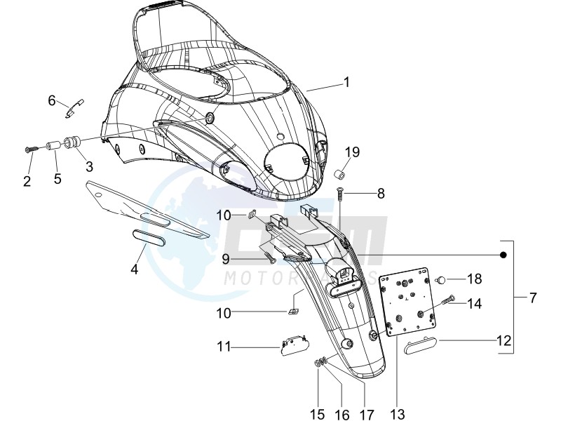 Rear cover - Splash guard blueprint