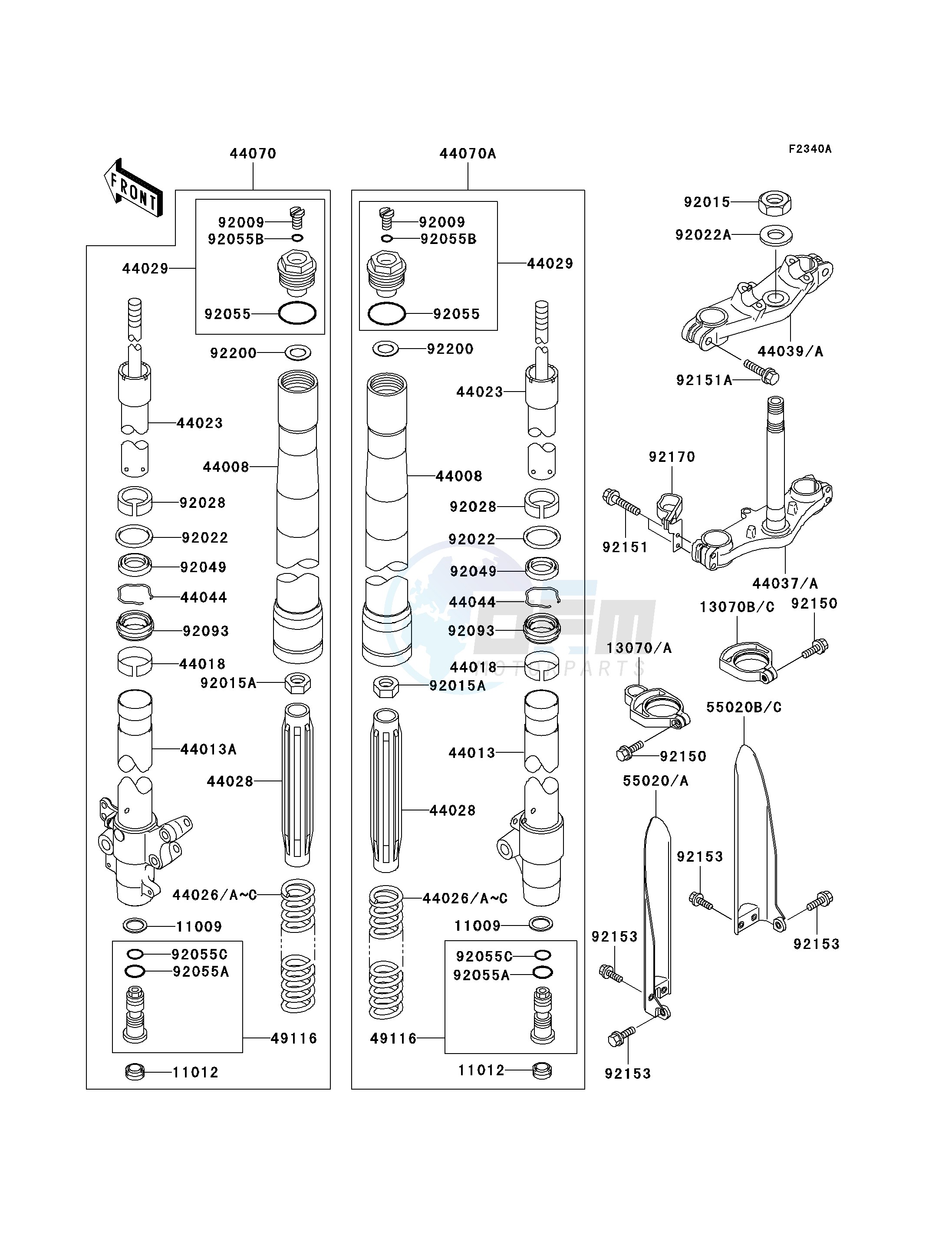 FRONT FORK -- A7F - A9FA- - image