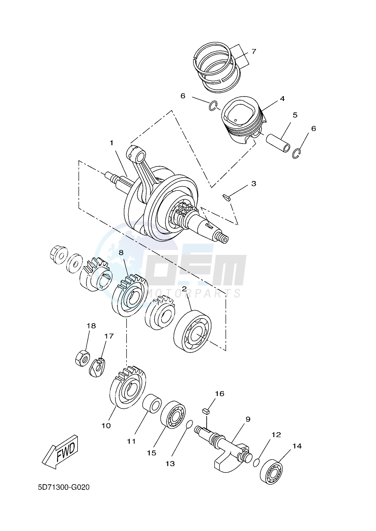 CRANKSHAFT & PISTON image