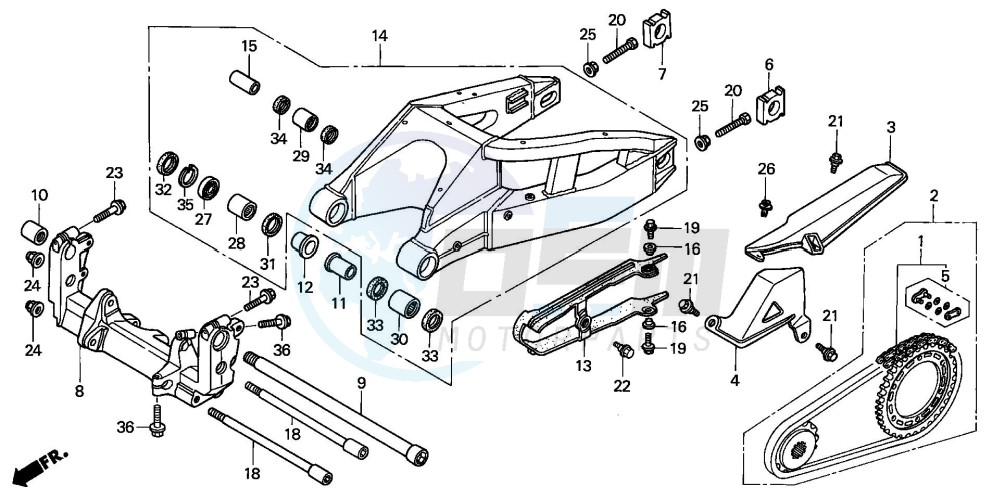 SWINGARM (CBR900RR2,3) blueprint