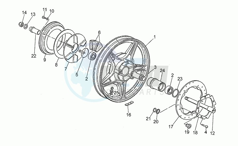Rear wheel, alloy image