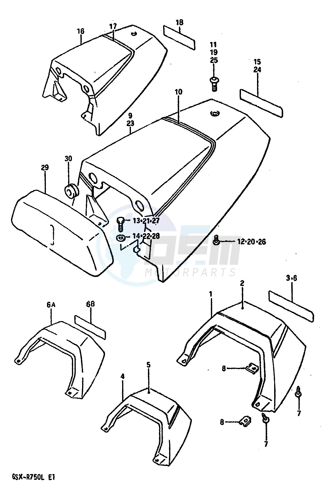 SEAT TAIL COVER (MODEL J) blueprint