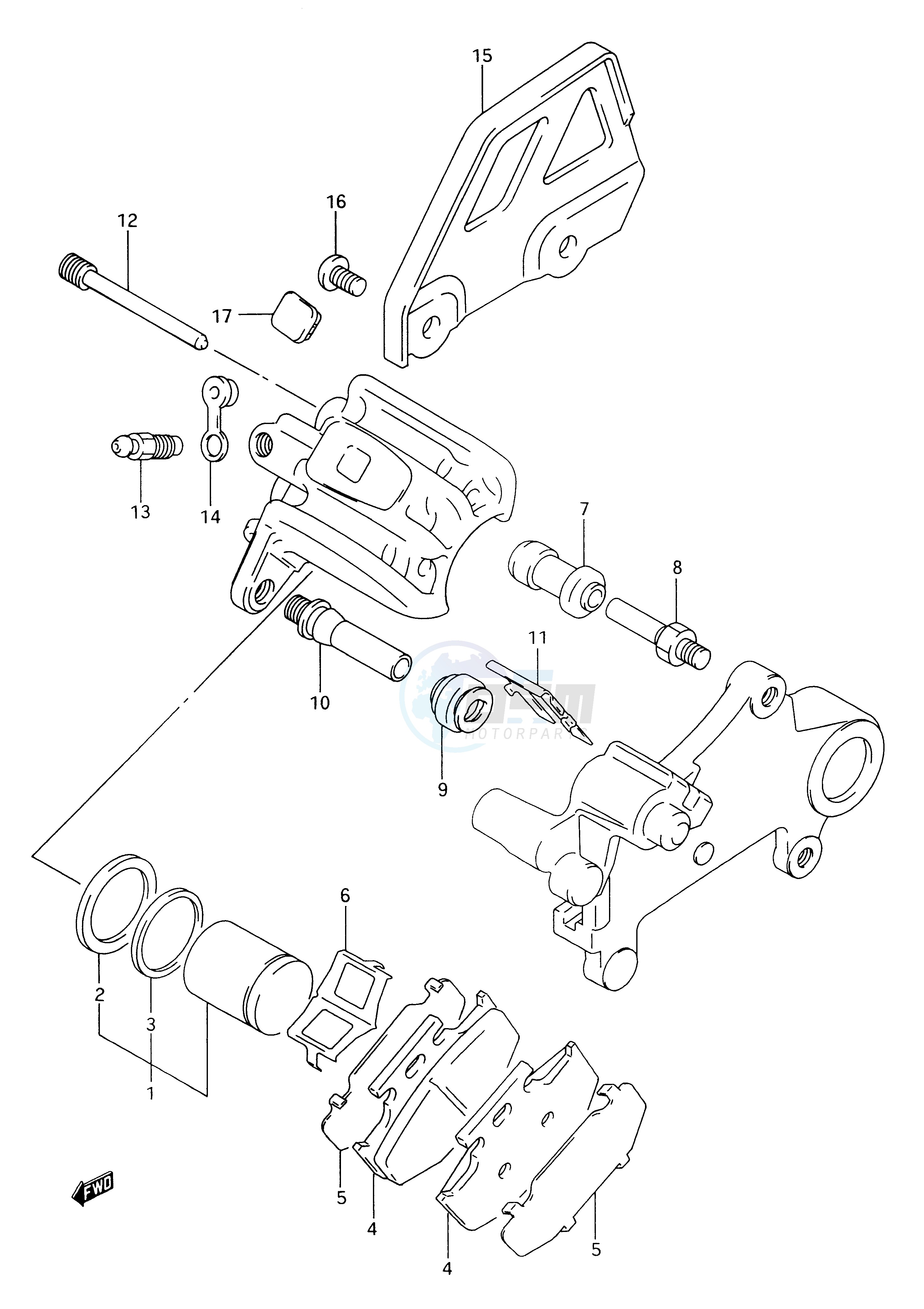 REAR CALIPER (MODEL R) blueprint