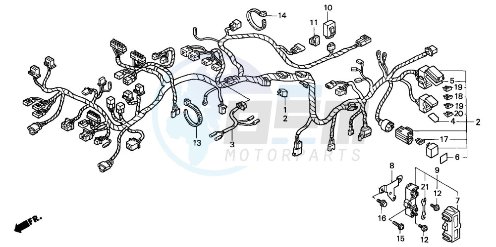 WIRE HARNESS (ST1100A) blueprint