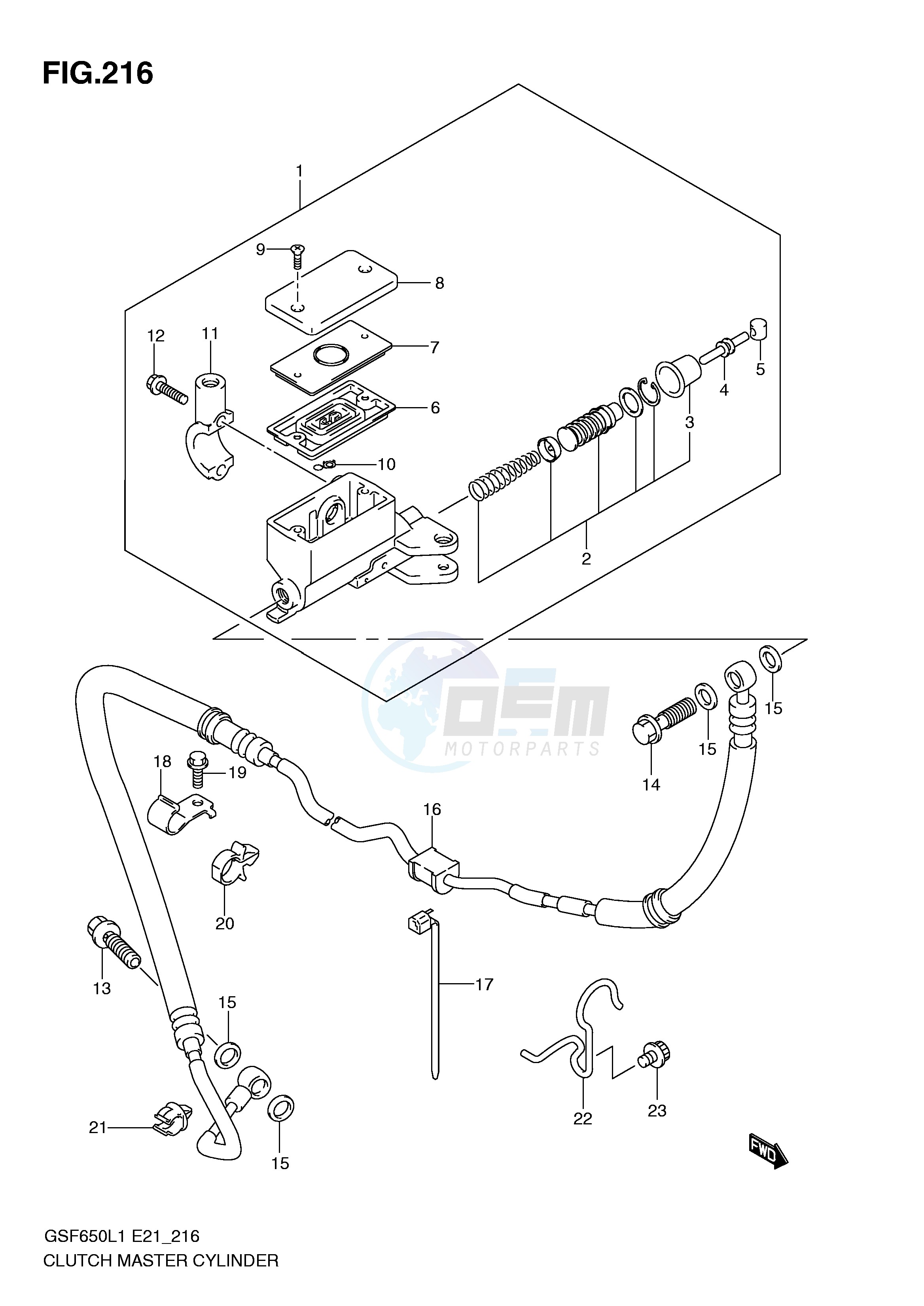 CLUTCH MASTER CYLINDER (GSF650UAL1 E21) image