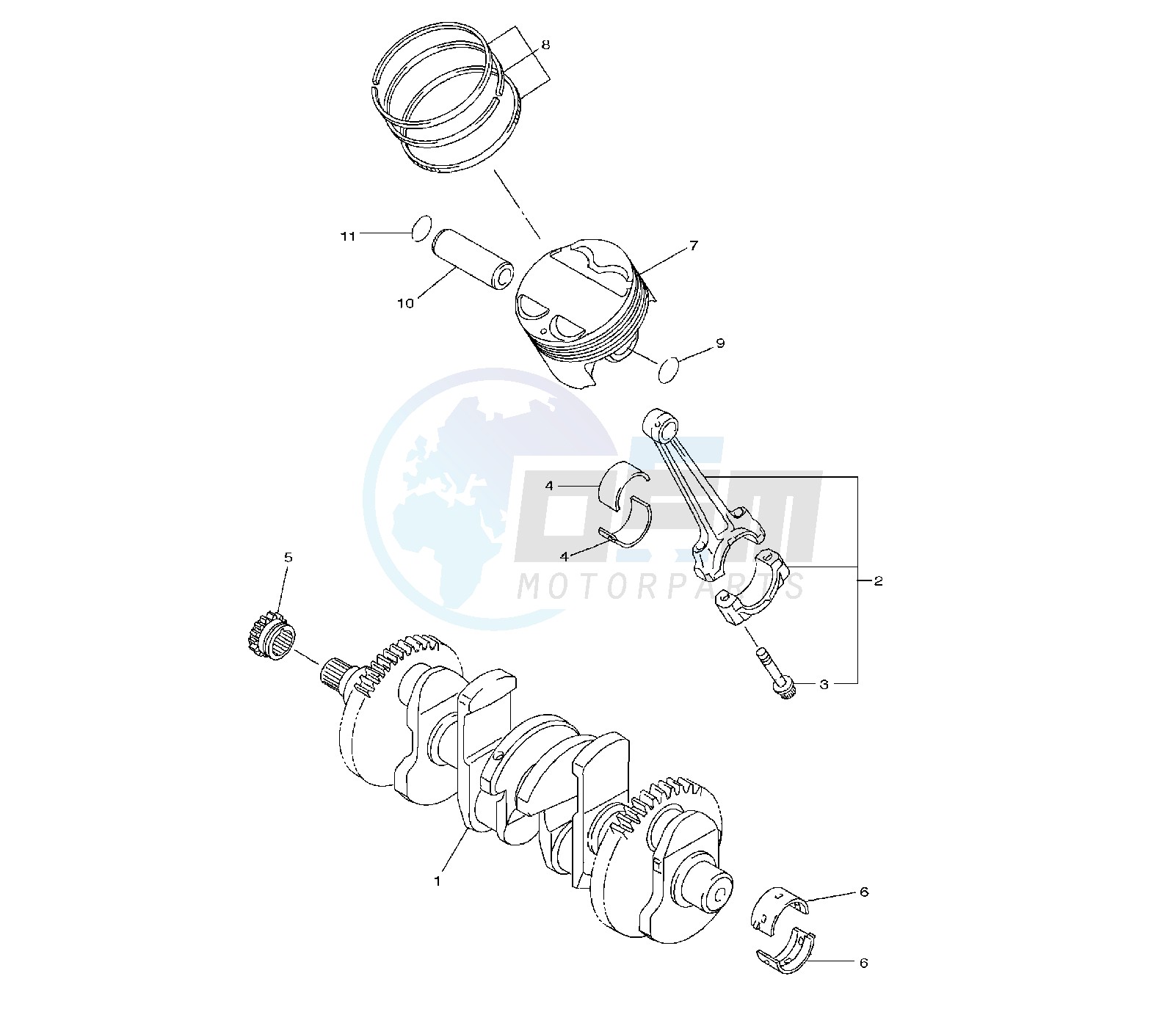 CRANKSHAFT AND PISTON image