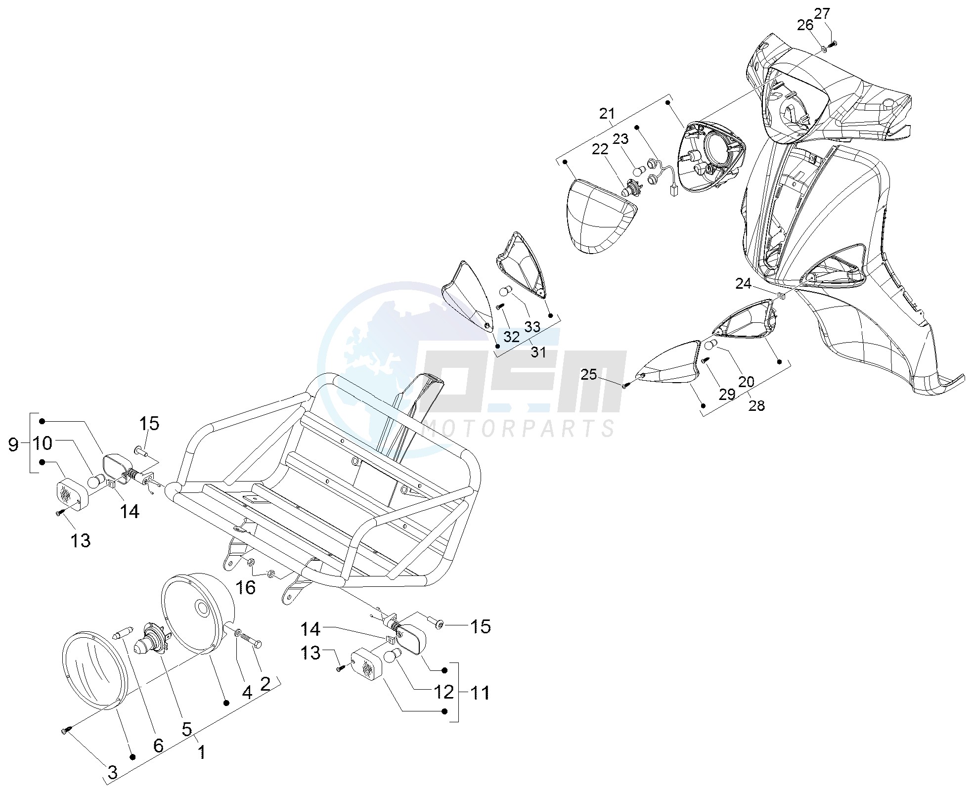 Head lamp - Turn signal lamps blueprint