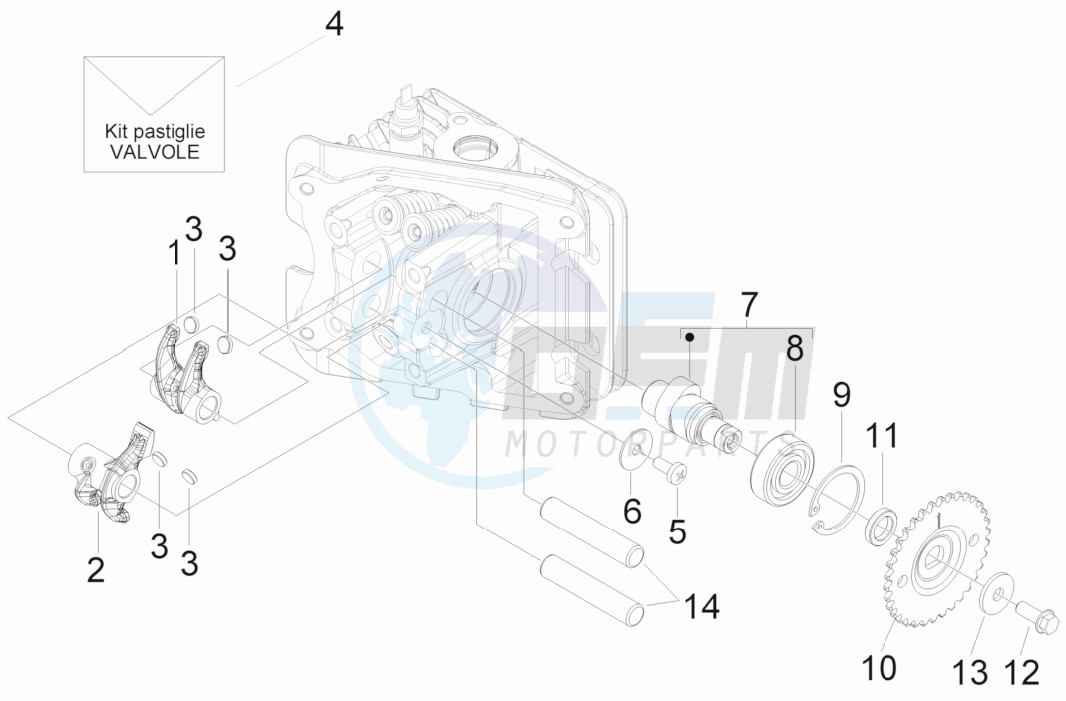 Camshaft - Rocking levers support unit image