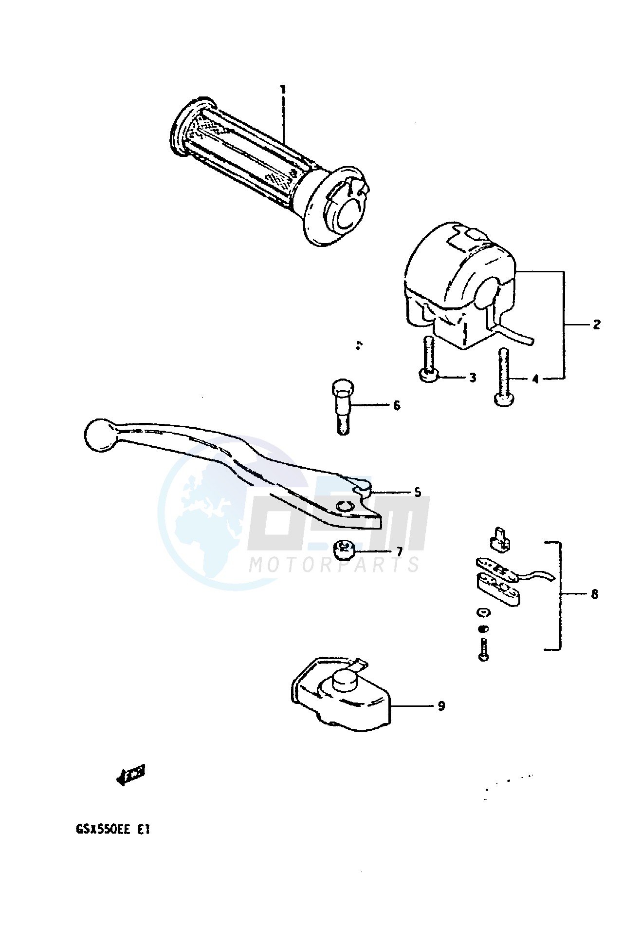 RIGHT HANDLE SWITCH (GSX550ED EE) blueprint