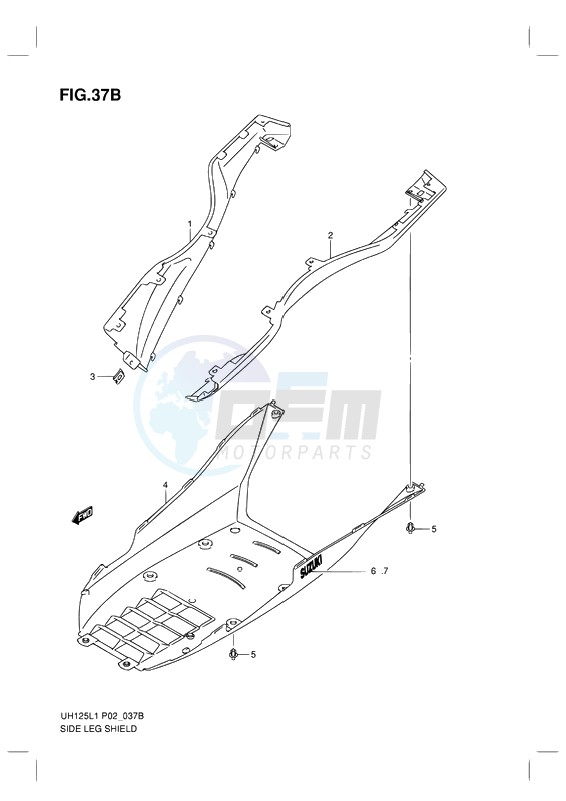 SIDE LEG SHIELD (MODEL RACING P19) blueprint