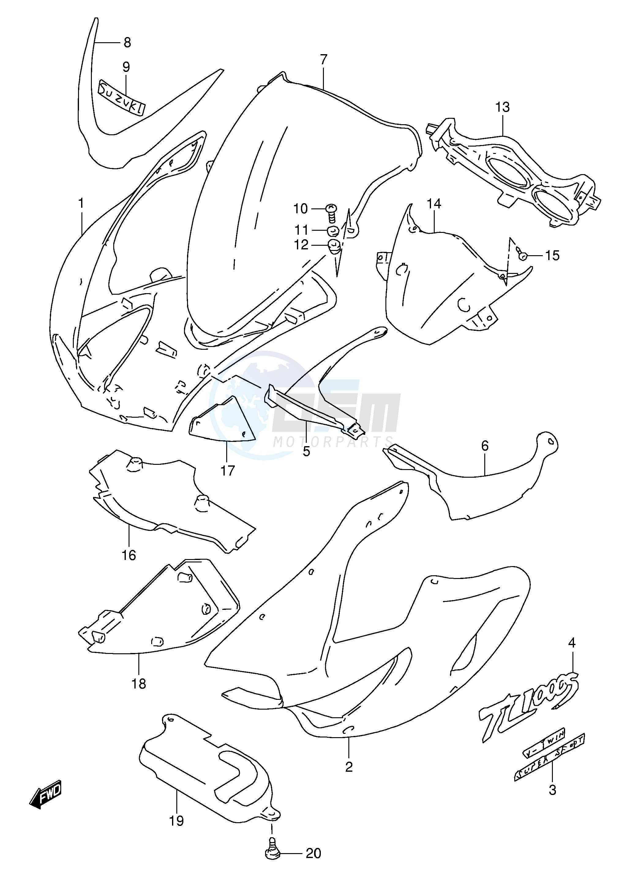 COWLING BODY (MODEL V) blueprint
